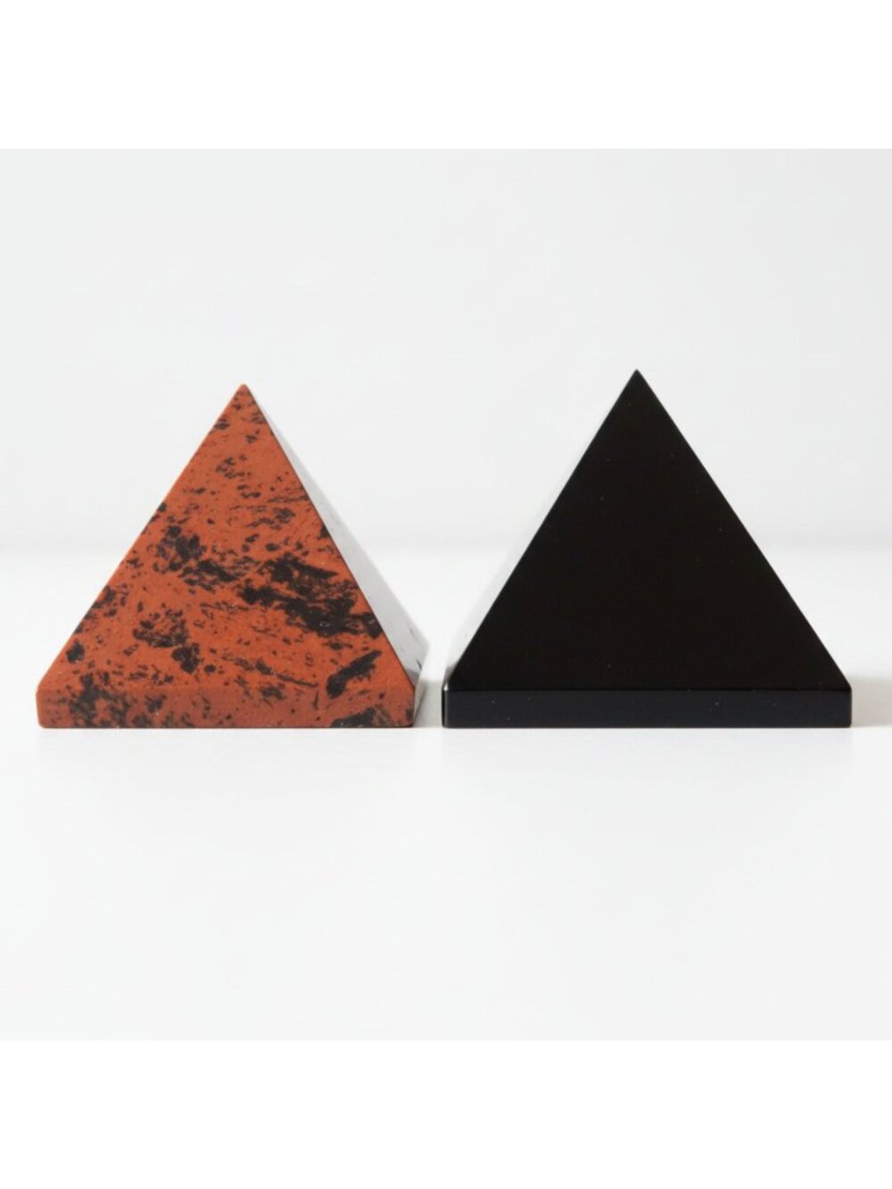 Obsidian Pyramid Set Black Mahogany Wounded Warriors Natural Stone Pair